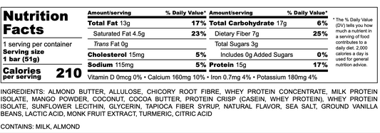 Golden Mango Protein Bar (8-Pack) | Indian-Inspired Snack | 15g Protein, 7g Fiber, 0g Added Sugar | Metabolic Wellness